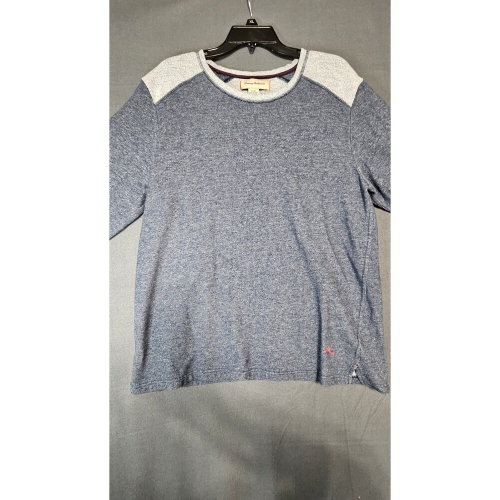Tommy Bahama Sweater Mens XL Blue Gray Long Sleeve Round Neck Cotton